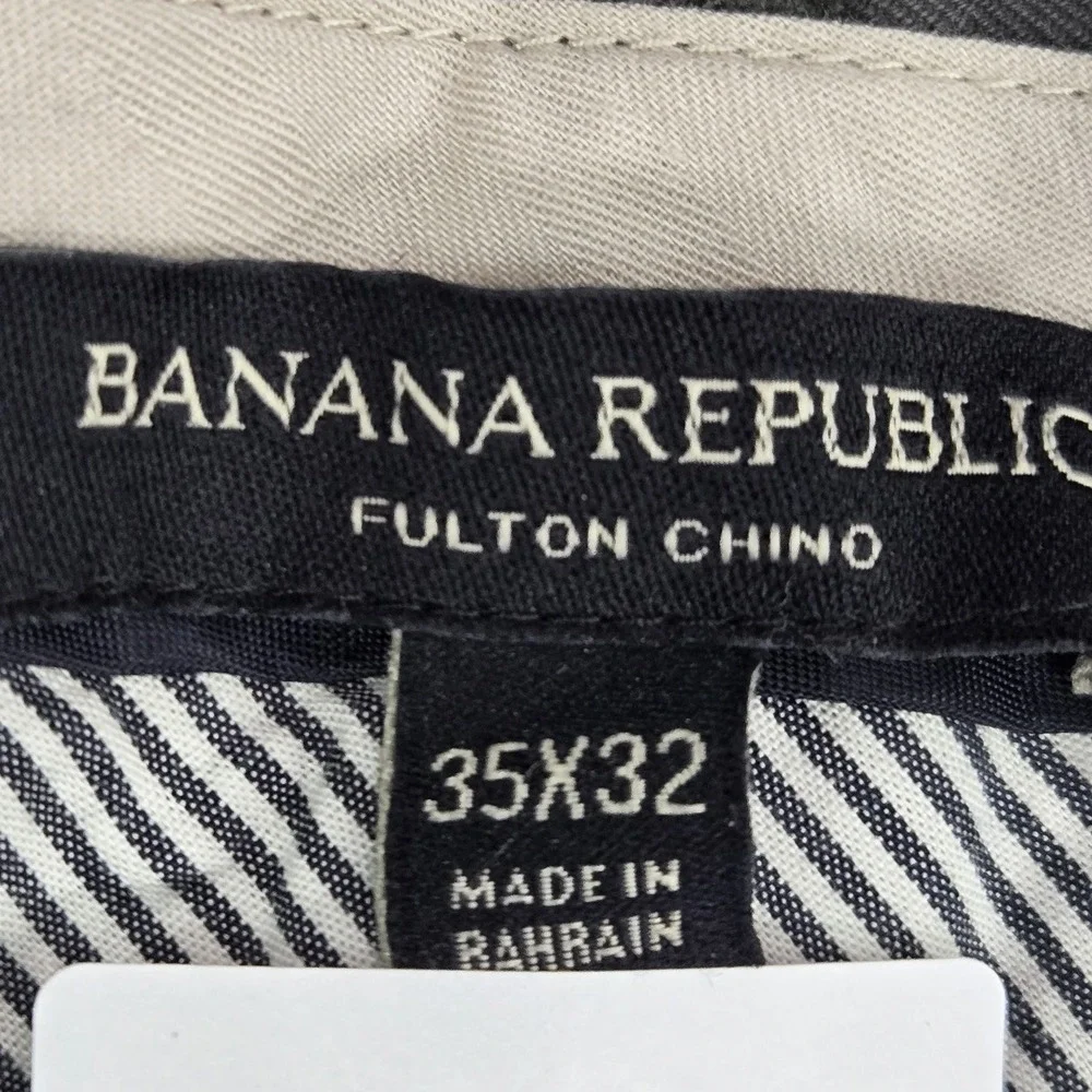 Banana Republic Men Pants 35X32 Gray Chino Twill Fulton Button 30